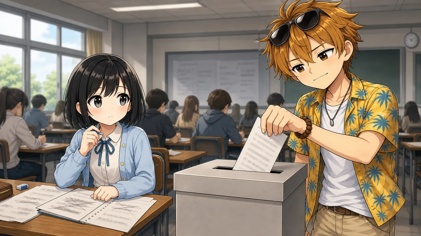 完璧に仕上げようとして席から動けない学生と、出来に納得しないまま提出ボックスに入れている学生